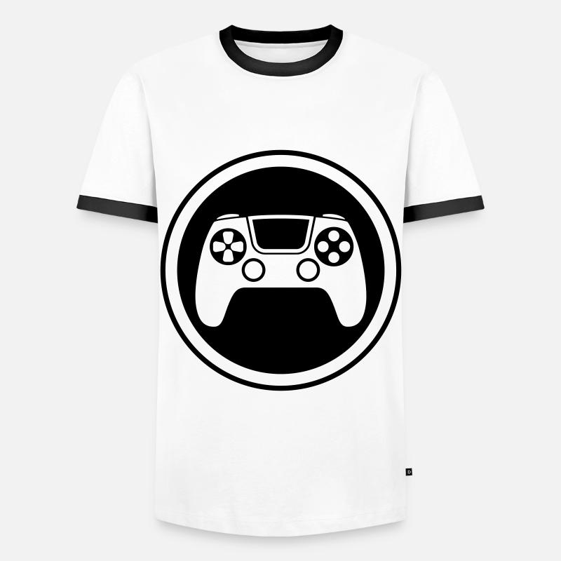 Gamepad Symbol Controller - Men's Ringer Shirt - white/black