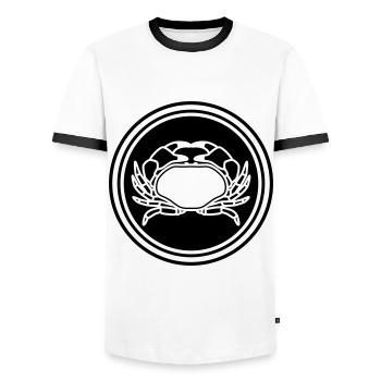 Animal cancéreux - T-shirt contrasté Homme - blanc/noir - Devant - AI Model Female 172 light (172cm) & AI Model Male 178 dark (178cm)