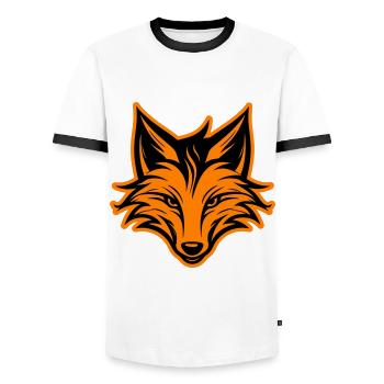 Fuchs Kopf Silhouette - Männer Kontrast-T-Shirt - Weiß/Schwarz - Vorne - AI Model Female 172 light (172cm) & AI Model Male 178 dark (178cm)