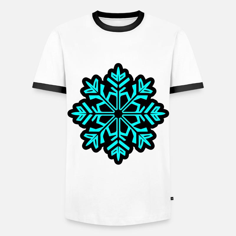 Snowflake Snow Icon - Men's Ringer Shirt - white/black