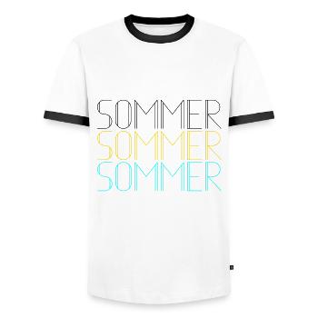 Sommer Sommer Sommer Geschenk - Männer Kontrast-T-Shirt - Weiß/Schwarz - Vorne - AI Model Female 172 light (172cm) & AI Model Male 178 dark (178cm)