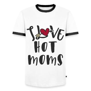 Ich liebe heiße Mütter - Männer Kontrast-T-Shirt - Weiß/Schwarz - Vorne - AI Model Female 172 light (172cm) & AI Model Male 178 dark (178cm)