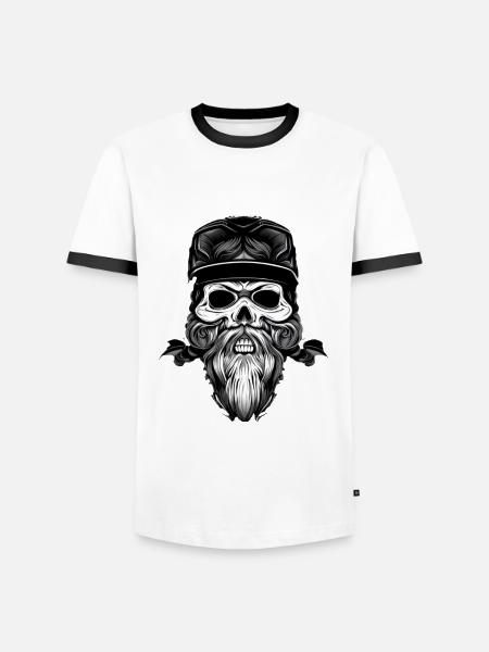 Hardcore Biker - Männer Kontrast-T-Shirt - Weiß/Schwarz