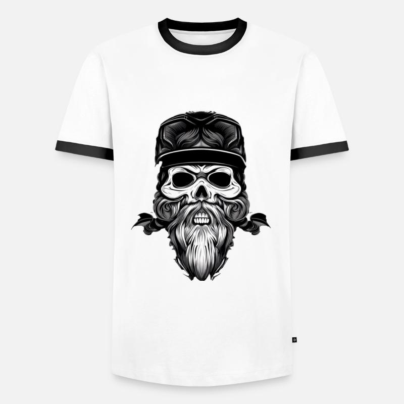 Hardcore Biker - Männer Kontrast-T-Shirt - Weiß/Schwarz
