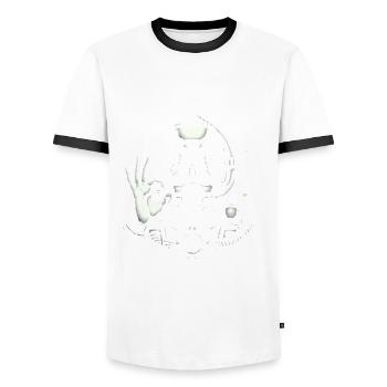 Plongeur sous-marin avec graphique OK Gesture - T-shirt contrasté Homme - blanc/noir - Devant - AI Model Female 172 light (172cm) & AI Model Male 178 dark (178cm)