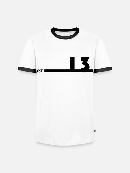 13_Black_Bauhaus93 - Männer Kontrast-T-Shirt - Weiß/Schwarz