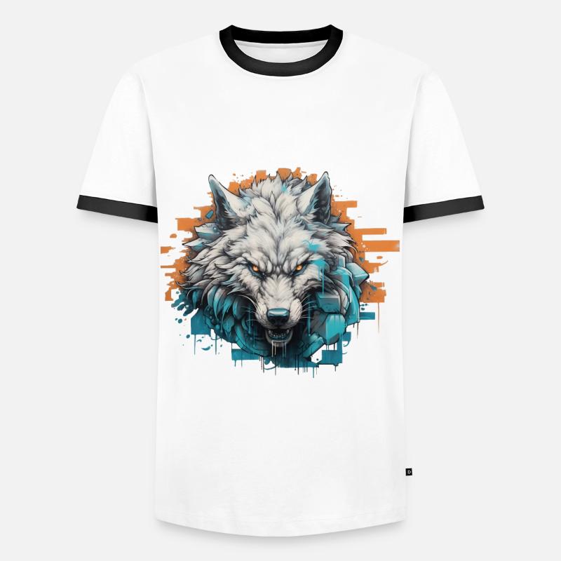 Geist des Nordens - Graffiti-Stil - Männer Kontrast-T-Shirt - Weiß/Schwarz