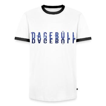 Dagebüll gespiegelt - Männer Kontrast-T-Shirt - Weiß/Schwarz - Vorne - AI Model Female 172 light (172cm) & AI Model Male 178 dark (178cm)