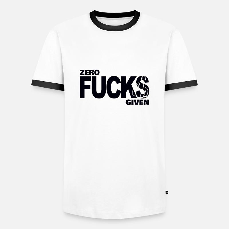 Zero fucks given - Men's Ringer Shirt - white/black
