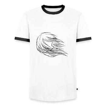 Wind Manga - Männer Kontrast-T-Shirt - Weiß/Schwarz - Vorne - AI Model Female 172 light (172cm) & AI Model Male 178 dark (178cm)