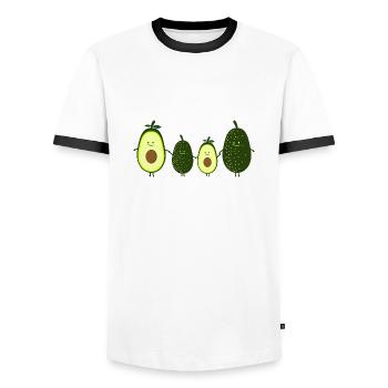 Famille d'avocat - T-shirt contrasté Homme - blanc/noir - Devant - AI Model Female 172 light (172cm) & AI Model Male 178 dark (178cm)