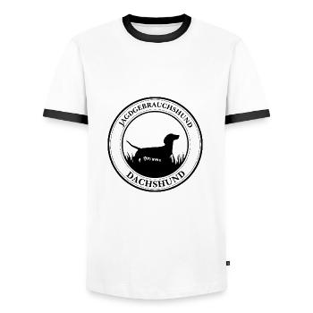 Dachshund Jagdgebrauchshund Jagdhunde Wilsigns - Männer Kontrast-T-Shirt - Weiß/Schwarz - Vorne - AI Model Female 172 light (172cm) & AI Model Male 178 dark (178cm)