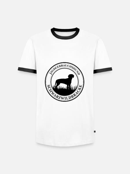 Schwarzwildbracke Jagdgebrauchshund Wilsigns - Männer Kontrast-T-Shirt - Weiß/Schwarz