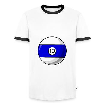 Billardkugel 10 blau Billard zehn - Männer Kontrast-T-Shirt - Weiß/Schwarz - Vorne - AI Model Female 172 light (172cm) & AI Model Male 178 dark (178cm)