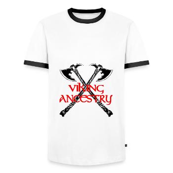 Viking ancestry - Men's Ringer Shirt - white/black - Front - AI Model Female 172 light (172cm) & AI Model Male 178 dark (178cm)