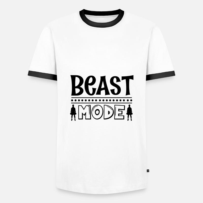 Beast Mode - Men's Ringer Shirt - white/black