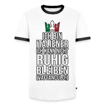 Italien Italiener Vaffanculo - Männer Kontrast-T-Shirt - Weiß/Schwarz - Vorne - AI Model Female 172 light (172cm) & AI Model Male 178 dark (178cm)
