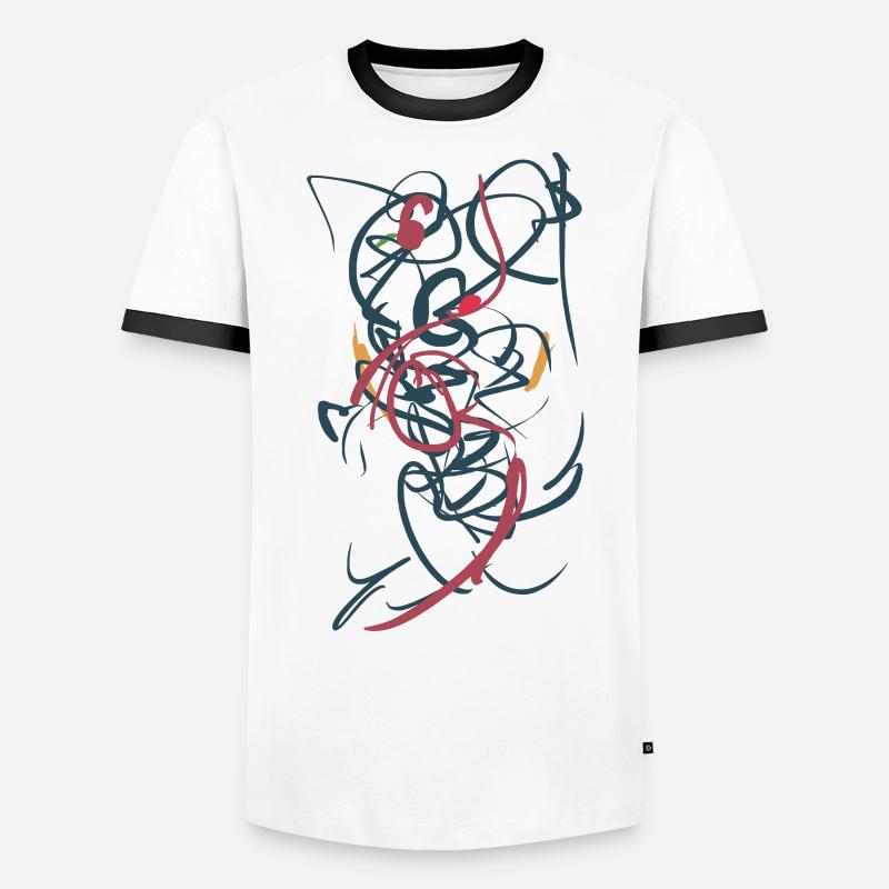 abstract - Men's Ringer Shirt - white/black