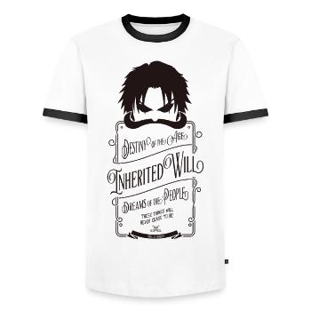 Gol D. Roger - Männer Kontrast-T-Shirt - Weiß/Schwarz - Vorne - AI Model Female 172 light (172cm) & AI Model Male 178 dark (178cm)