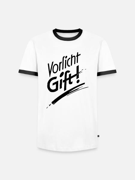 Vorsicht Gift - Männer Kontrast-T-Shirt - Weiß/Schwarz