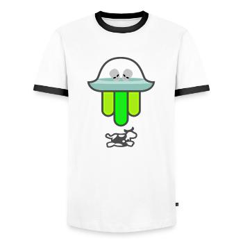 OVNI Hamsa - T-shirt contrasté Homme - blanc/noir - Devant - AI Model Female 172 light (172cm) & AI Model Male 178 dark (178cm)