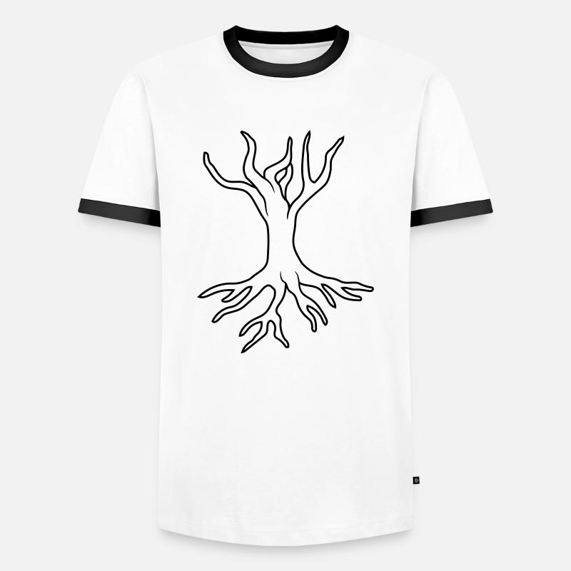 Root tree design - Men's Ringer Shirt - white/black