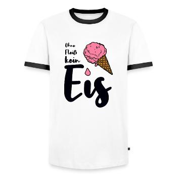 Ohne Fleiß kein Eis Spruch Eisverkäufer Sommer - Männer Kontrast-T-Shirt - Weiß/Schwarz - Vorne - AI Model Female 172 light (172cm) & AI Model Male 178 dark (178cm)