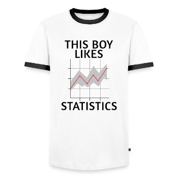Boy Likes Statistiques Analyste de données Science - T-shirt contrasté Homme - blanc/noir - Devant - AI Model Female 172 light (172cm) & AI Model Male 178 dark (178cm)