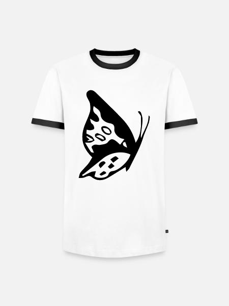 schmetterling - Männer Kontrast-T-Shirt - Weiß/Schwarz