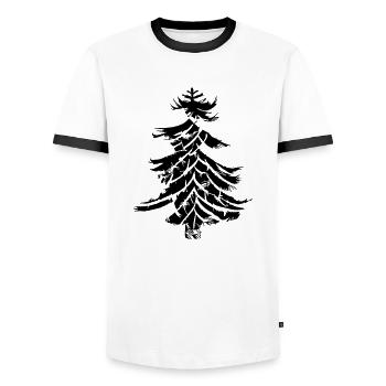 Christmas Tree Christmas Tree Winter Vector 16 - Men's Ringer Shirt - white/black - Front - AI Model Female 172 light (172cm) & AI Model Male 178 dark (178cm)