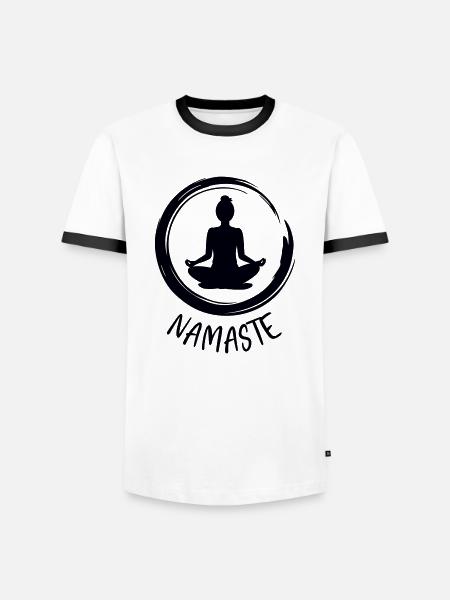 Yoga / Namaste - Men's Ringer Shirt - white/black