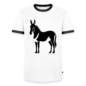 Esel - Männer Kontrast-T-Shirt - Weiß/Schwarz - Vorne - AI Model Female 172 light (172cm) & AI Model Male 178 dark (178cm)