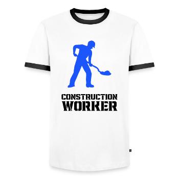 Construction Worker Construction Site Worker - Men's Ringer Shirt - white/black - Front - AI Model Female 172 light (172cm) & AI Model Male 178 dark (178cm)