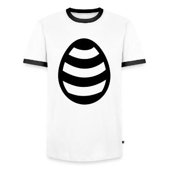 Egg - Men's Ringer Shirt - white/black - Front - AI Model Female 172 light (172cm) & AI Model Male 178 dark (178cm)