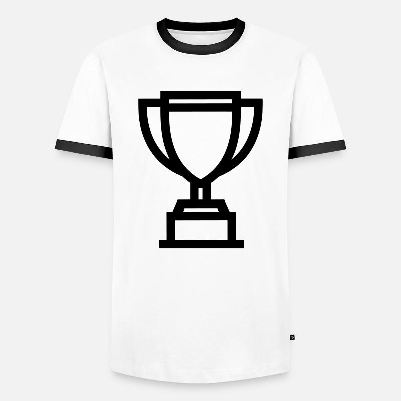 trophy - Men's Ringer Shirt - white/black
