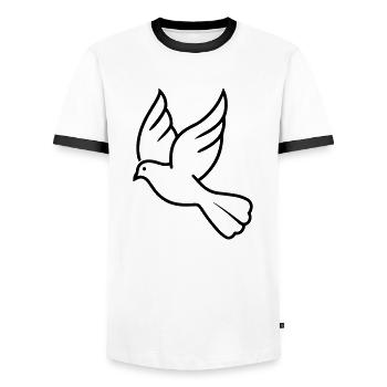 Taube - Männer Kontrast-T-Shirt - Weiß/Schwarz - Vorne - AI Model Female 172 light (172cm) & AI Model Male 178 dark (178cm)