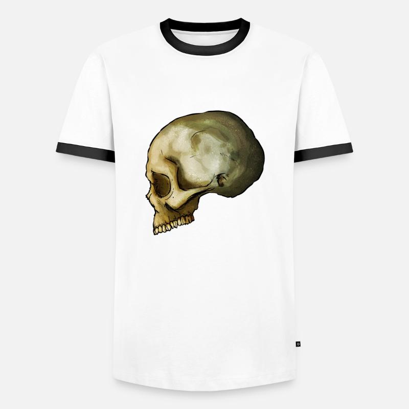 Schädel 2 - Männer Kontrast-T-Shirt - Weiß/Schwarz