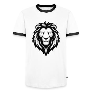Tschetschenien-León - Männer Kontrast-T-Shirt - Weiß/Schwarz - Vorne - AI Model Female 172 light (172cm) & AI Model Male 178 dark (178cm)