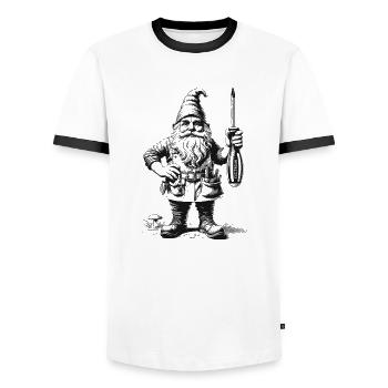 Électricien - T-shirt contrasté Homme - blanc/noir - Devant - AI Model Female 172 light (172cm) & AI Model Male 178 dark (178cm)