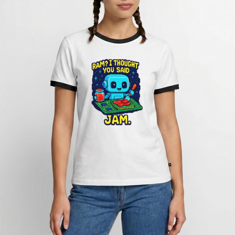 RAM oder Marmelade? Männer Kontrast-T-Shirt