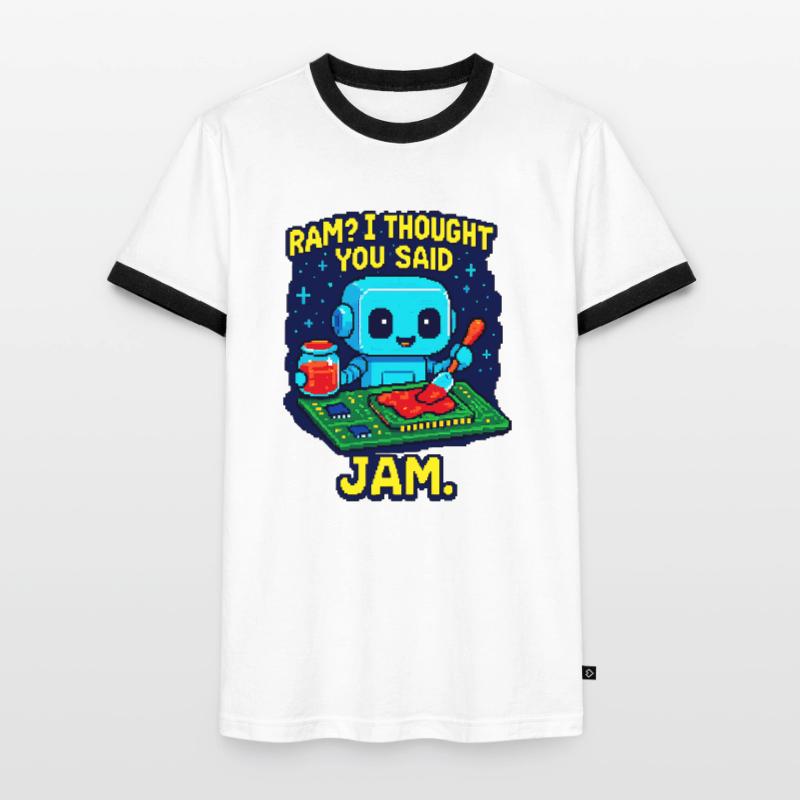 RAM oder Marmelade? Männer Kontrast-T-Shirt