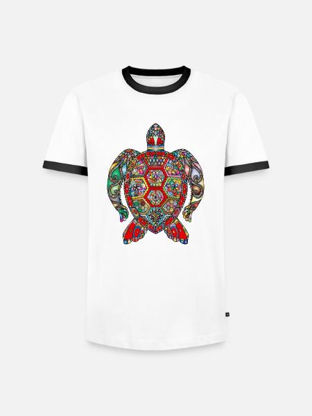 Sea Turtle Hindi - Männer Kontrast-T-Shirt - Weiß/Schwarz