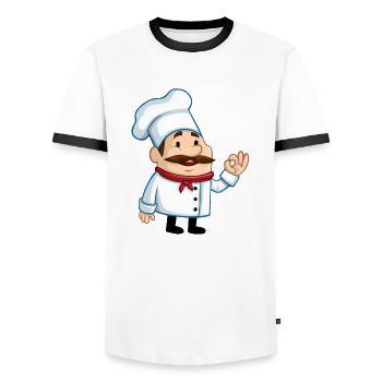 koch chef baker baecker kitchen kueche1 - Männer Kontrast-T-Shirt - Weiß/Schwarz - Vorne - AI Model Female 172 light (172cm) & AI Model Male 178 dark (178cm)