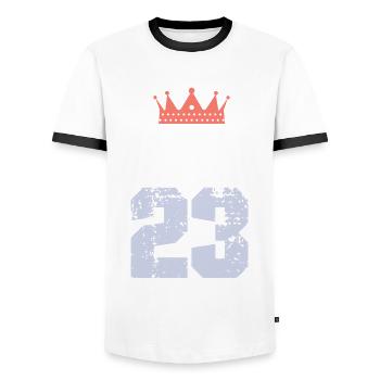Zrce 23 Trikot 2023 - Männer Kontrast-T-Shirt - Weiß/Schwarz - Vorne - AI Model Female 172 light (172cm) & AI Model Male 178 dark (178cm)