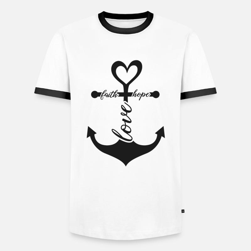 Glaube Liebe Hoffnung - Männer Kontrast-T-Shirt - Weiß/Schwarz