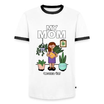 Mom day Family lover - Mother Day - Männer Kontrast-T-Shirt - Weiß/Schwarz - Vorne - AI Model Female 172 light (172cm) & AI Model Male 178 dark (178cm)