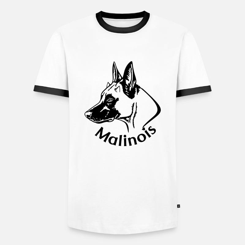 Malinois Devil - Men's Ringer Shirt - white/black