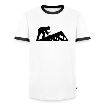 Silhouette du couvreur - T-shirt contrasté Homme - blanc/noir - Devant - AI Model Female 172 light (172cm) & AI Model Male 178 dark (178cm)