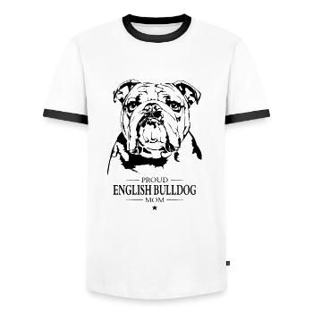 Bouledogue anglais Chiens Wilsigns - T-shirt contrasté Homme - blanc/noir - Devant - AI Model Female 172 light (172cm) & AI Model Male 178 dark (178cm)