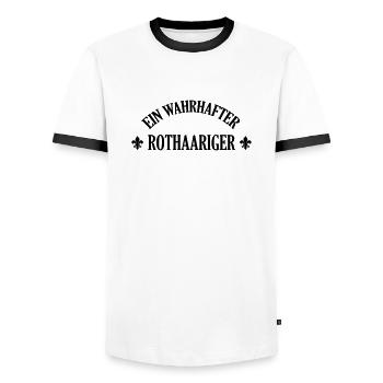 Rothaariger Rothaarige Rothaarig Rot Rotschopf - Männer Kontrast-T-Shirt - Weiß/Schwarz - Vorne - AI Model Female 172 light (172cm) & AI Model Male 178 dark (178cm)